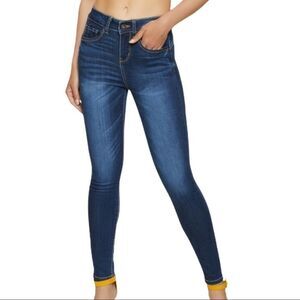 Mid Rise Dark Denim Blue Skinny Jeans NEW